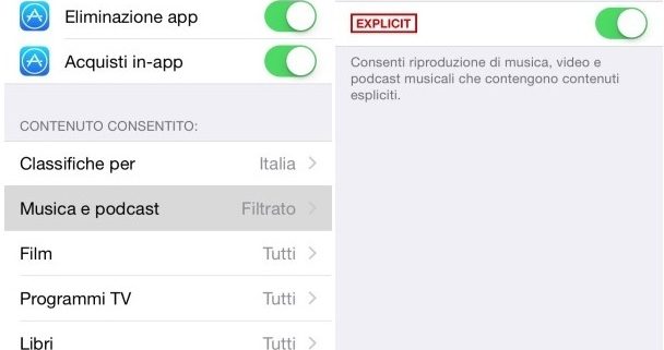 Restrizioni Apple Music Explicit