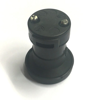 Portalampada per Catenaria, colore nero, con attacco per lampadine E27, adatto per l'uso esterno con grado di protezione IP43.
