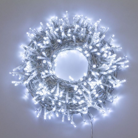 Catena Luminosa Nastro di Luce 30,5 M, 1.500 LED Bianco Freddo, 8 Giochi di Luce