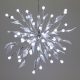 Ramo Decorato con Sfere e Foglie, Diametro 40 cm, 100 LED Bianco Freddo