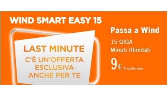 Torna Wind Smart Easy 15: minuti illimitati e 15GB a soli 9 euro