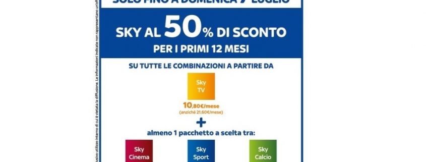 Torna l'abbonamento Sky scontato al 50%!