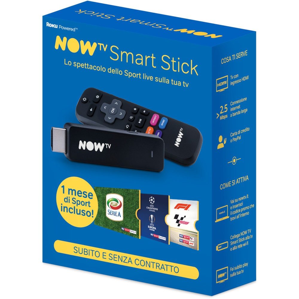 SCONTO PROMOZIONALE - NOW TV Smart Stick con 1 mese di Sport Incluso