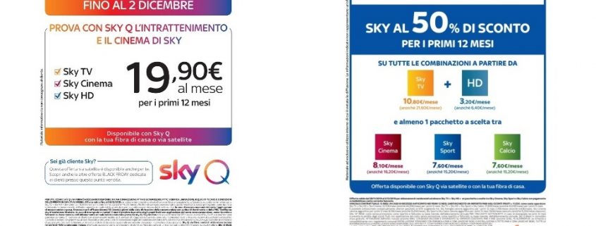 Dal 28 Novembre al 2 Dicembre arriva il Black Friday di Sky!