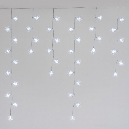 Stalattite 136 LED Fiocchi di Neve 3,75 x 1 m, Bianco Freddo