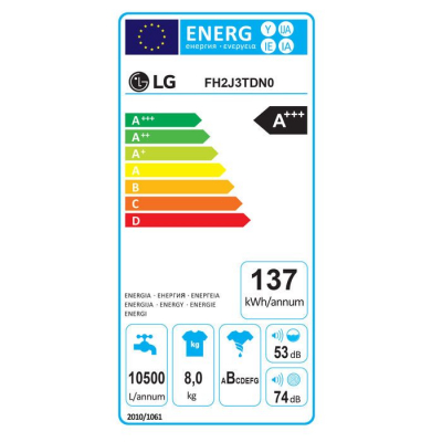 LG FH2J3TDN0 Lavatrice 8Kg Energy Label LG FH2J3TDN0 Lavatrice 8Kg Energy Label