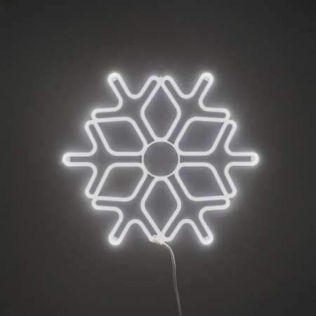 Fiocco di Neve Led Neon Bifacciale, Bianco Freddo, Luce fissa, L. 60 x H. 60 cm