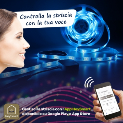 Striscia a Led Smart WiFi 2m, 120 Led RGB + Bianco Naturale, Telecomando + Alimentatore inclusi Striscia a Led Smart WiFi 2m, 120 Led RGB + Bianco Naturale, Telecomando + Alimentatore inclusi