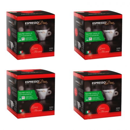 Espresso Due Gran Aroma 100 Capsule Compostabili - 4 Confezioni