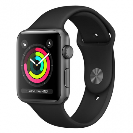 Apple Watch Series 3 A1859, 42mm in alluminio Grigio Siderale con Cinturino Sport Nero