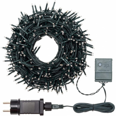 Catena luminosa 25,7 m, 360 LED Rosso, 8 Giochi di Luce