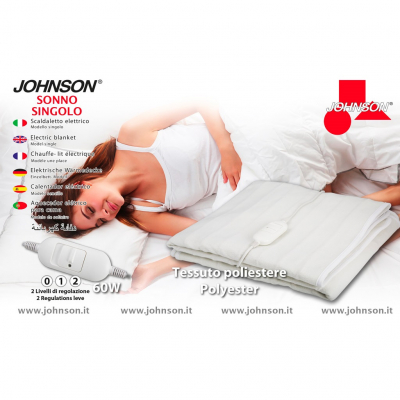 Johnson Sonno Singolo Scaldaletto Elettrico in Poliestere Johnson Sonno Singolo Scaldaletto Elettrico in Poliestere