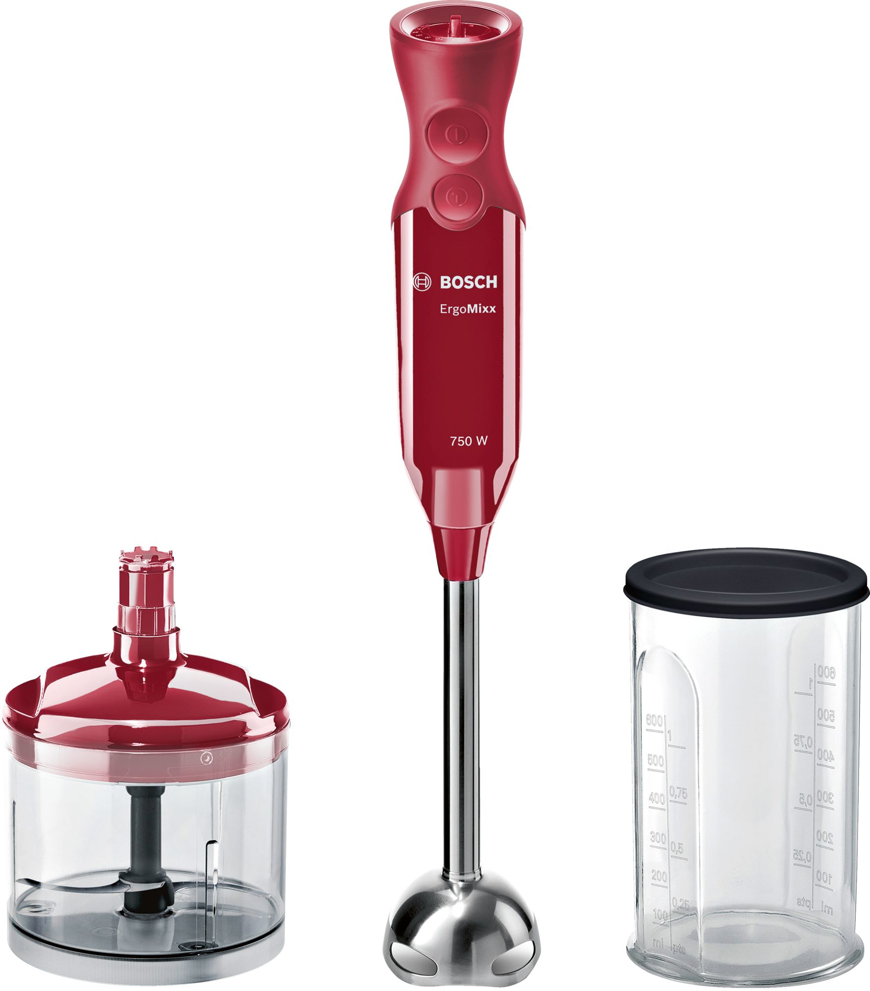 Bosch MSM6712OR Frullatore ad Immersione Rosso con accessori