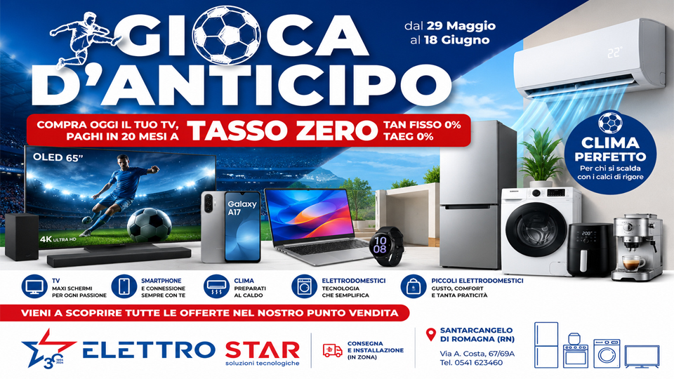 Dal 29 Maggio Gioca D’Anticipo con Elettro Star